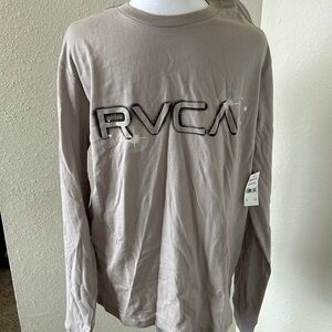 RVCA Big Airbrush Long Sleeves T-Shirt Crew Neck 100% Cotton NWT